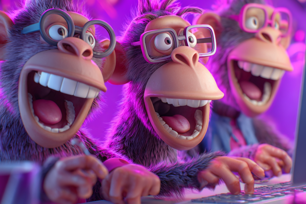Image of a group of Monkeys working together to create an amazing brand.