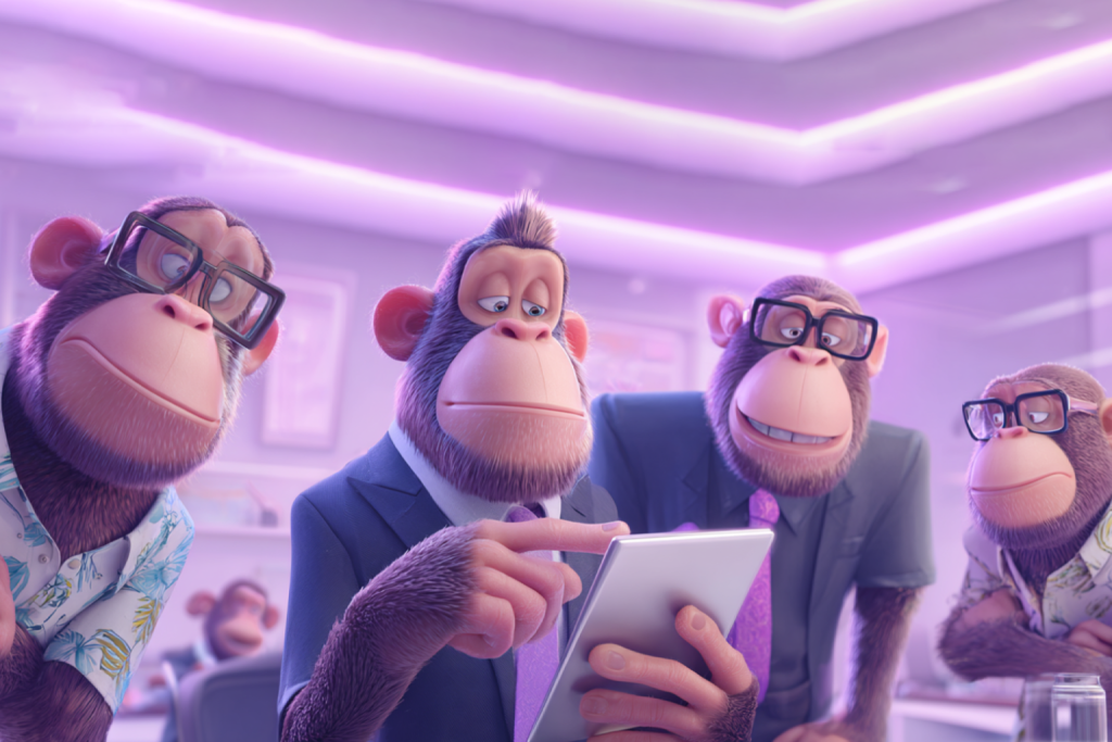 Image of Monkeys looking at clients that are choosing Monkey Mind Studios.